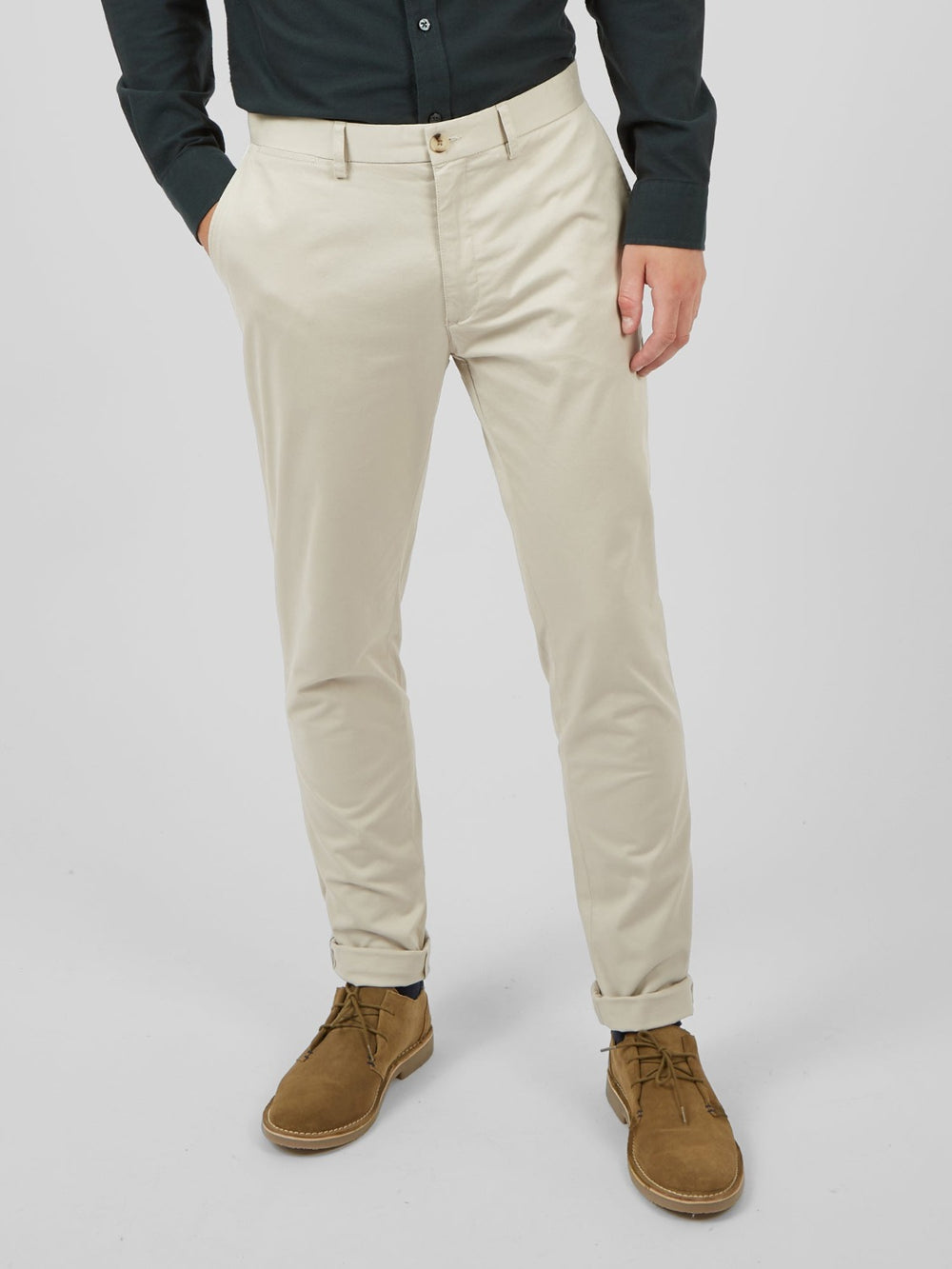 Pantaloni Ben Sherman Signature Skinny Stretch Chino Albi | 642-CWJVHL