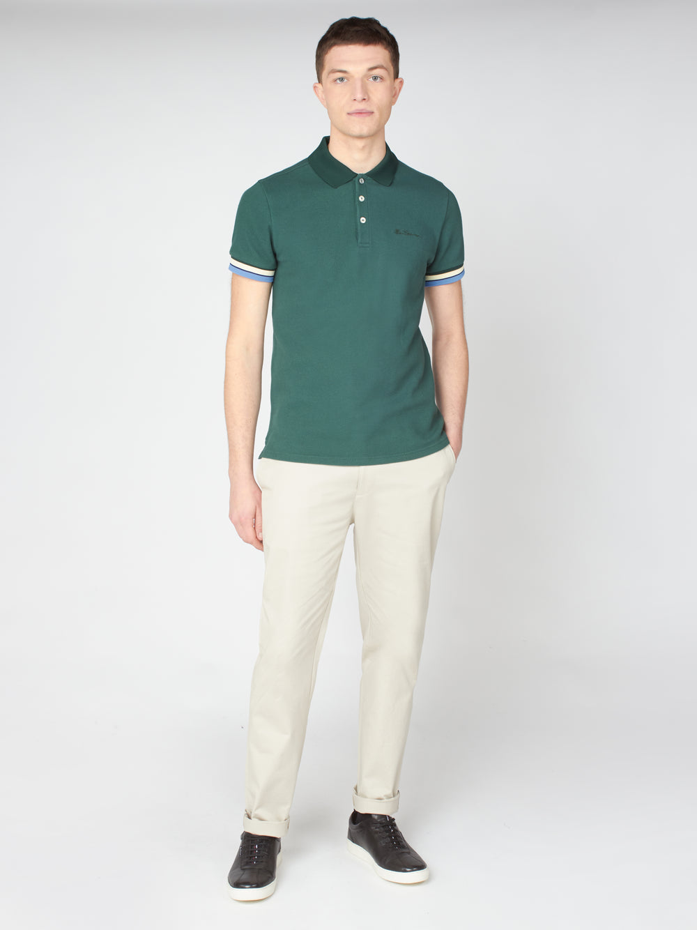 Pantaloni Ben Sherman Signature Slim Stretch Chino Albi | 419-UOXKHM