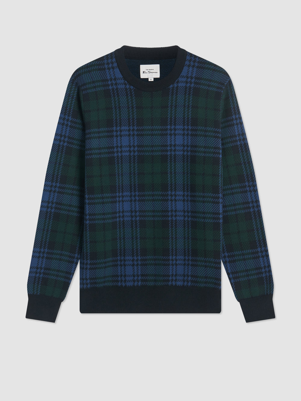 Tricotaje Ben Sherman Blackwatch Check Crewneck Negrii | 216-CNHFBZ