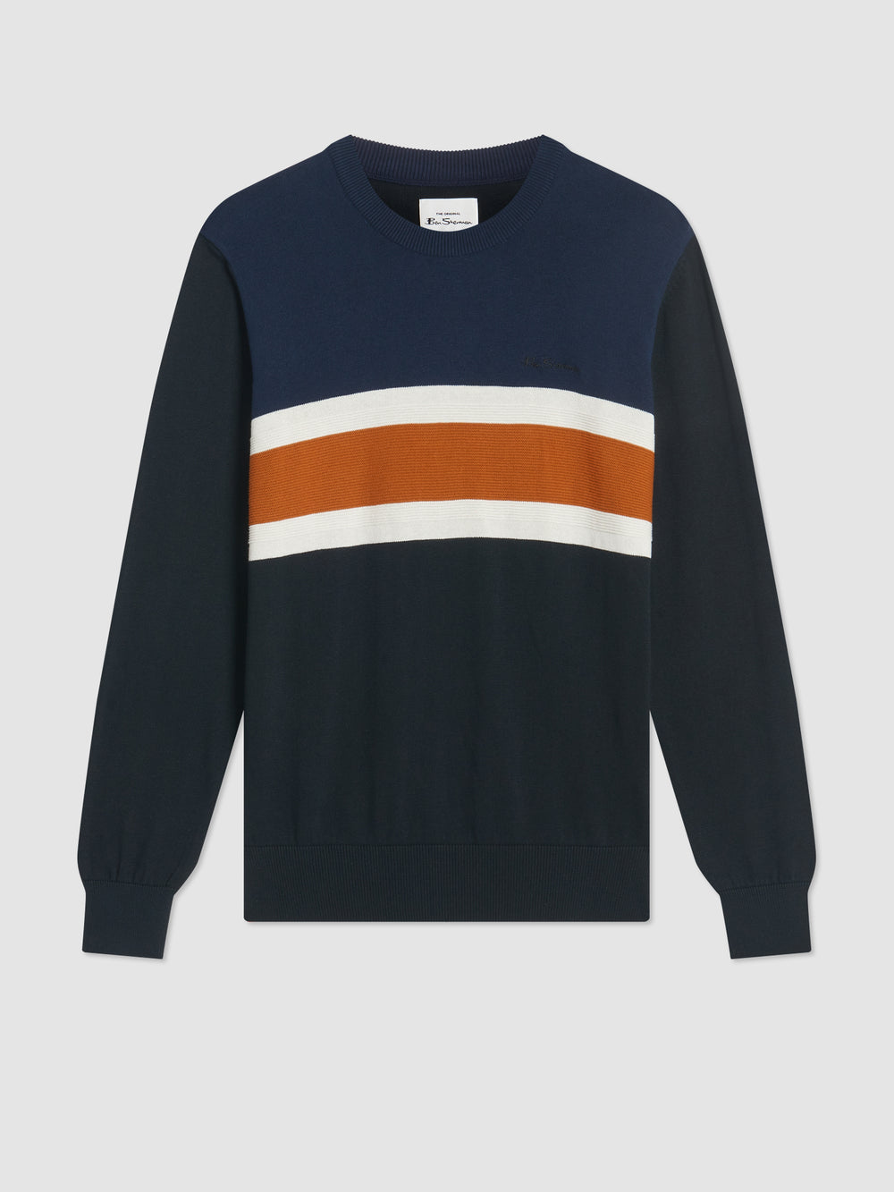 Tricotaje Ben Sherman Chest Stripe Crewneck Negrii | 487-TESLJK