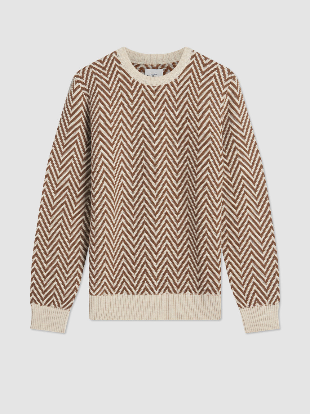 Tricotaje Ben Sherman Chevron Jacquard Crewneck Albi | 293-ZAICHN