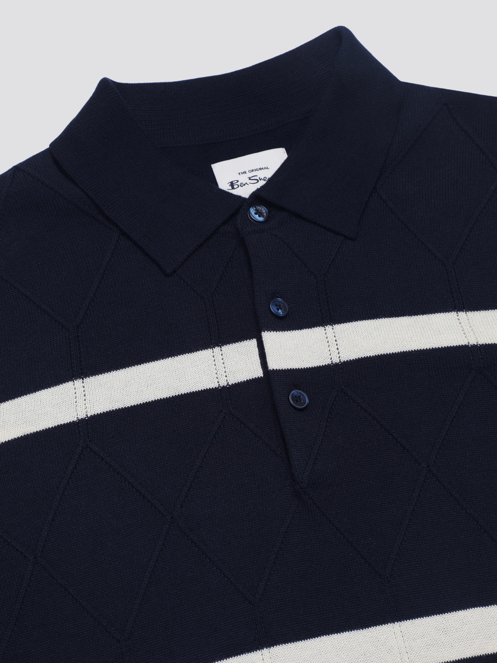 Tricotaje Ben Sherman Signature Argyle Stripe Polo Bleumarin | 982-BMIUYF