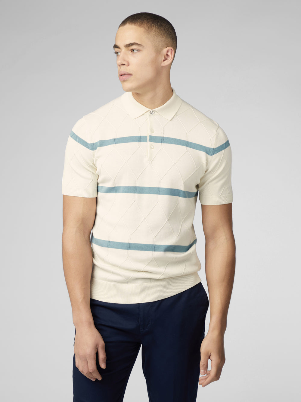 Tricotaje Ben Sherman Signature Argyle Stripe Polo Albi | 724-VZBUGE