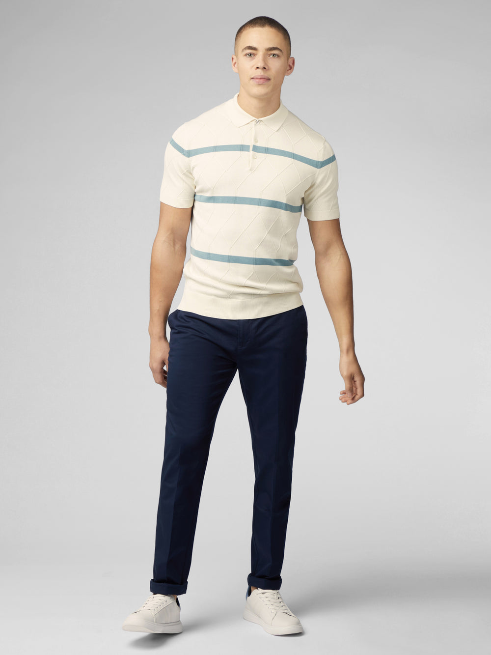 Tricotaje Ben Sherman Signature Argyle Stripe Polo Albi | 724-VZBUGE