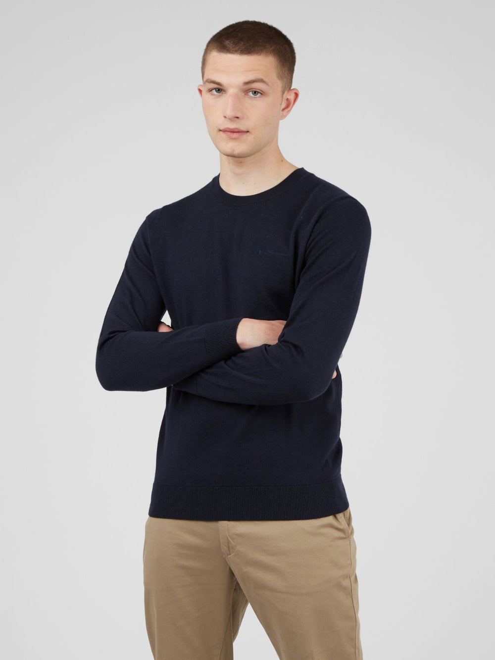 Tricotaje Ben Sherman Signature Crewneck Bleumarin | 047-OGDPIY