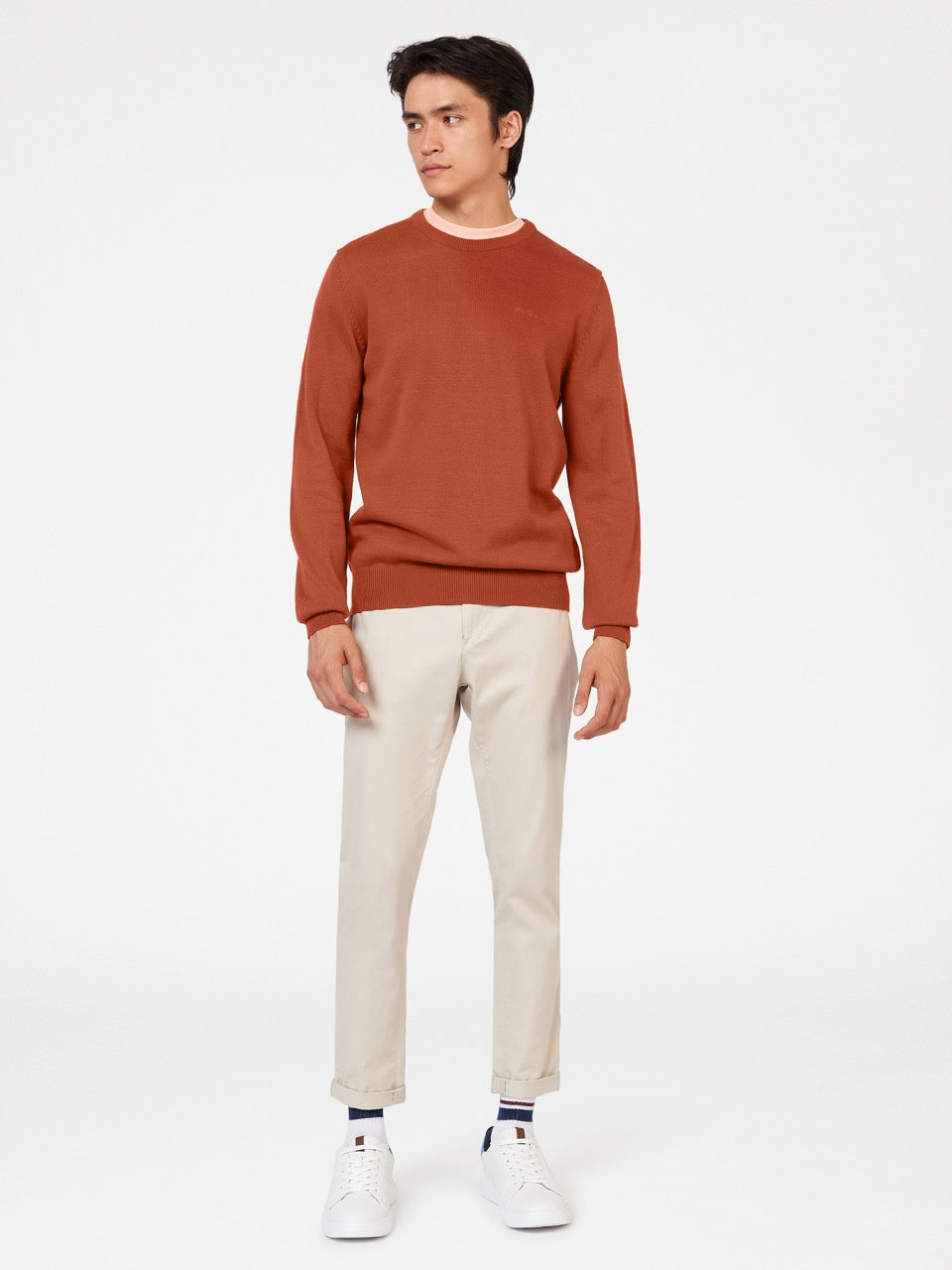 Tricotaje Ben Sherman Signature Crewneck Portocalii | 043-GWLEMY