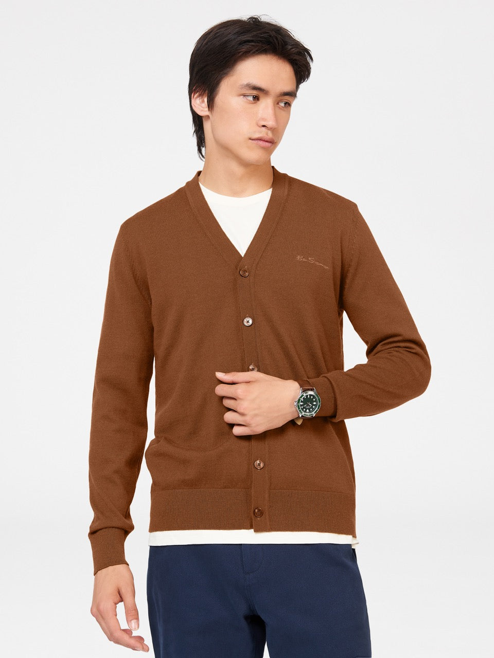 Tricotaje Ben Sherman Signature Merino Cardigan Maro | 956-EPGHUY