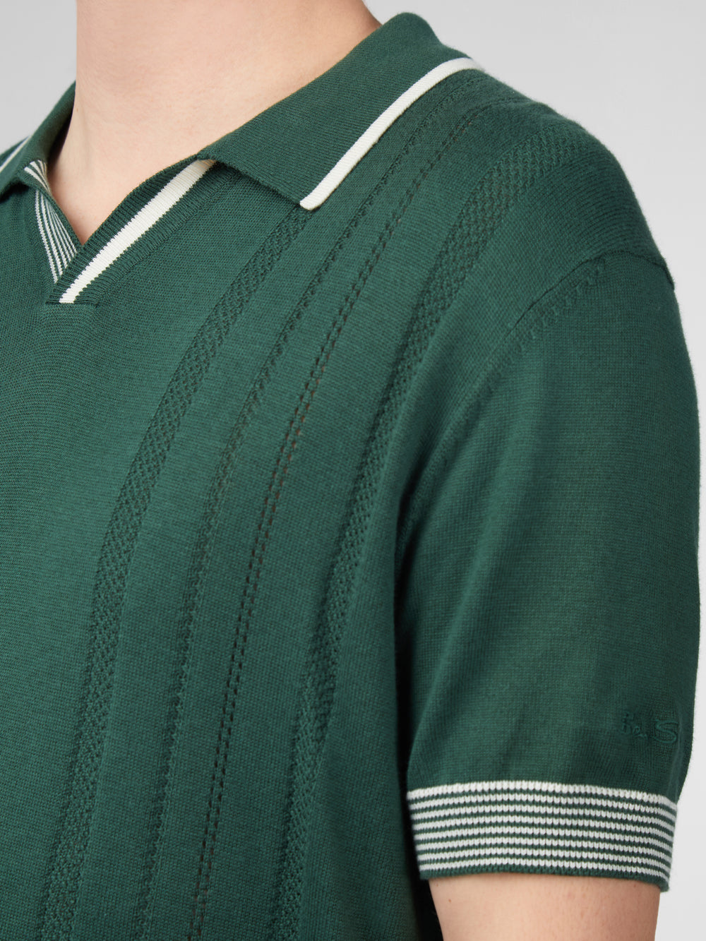 Tricotaje Ben Sherman Signature Open Neck Polo Verzi | 413-TJHPFD