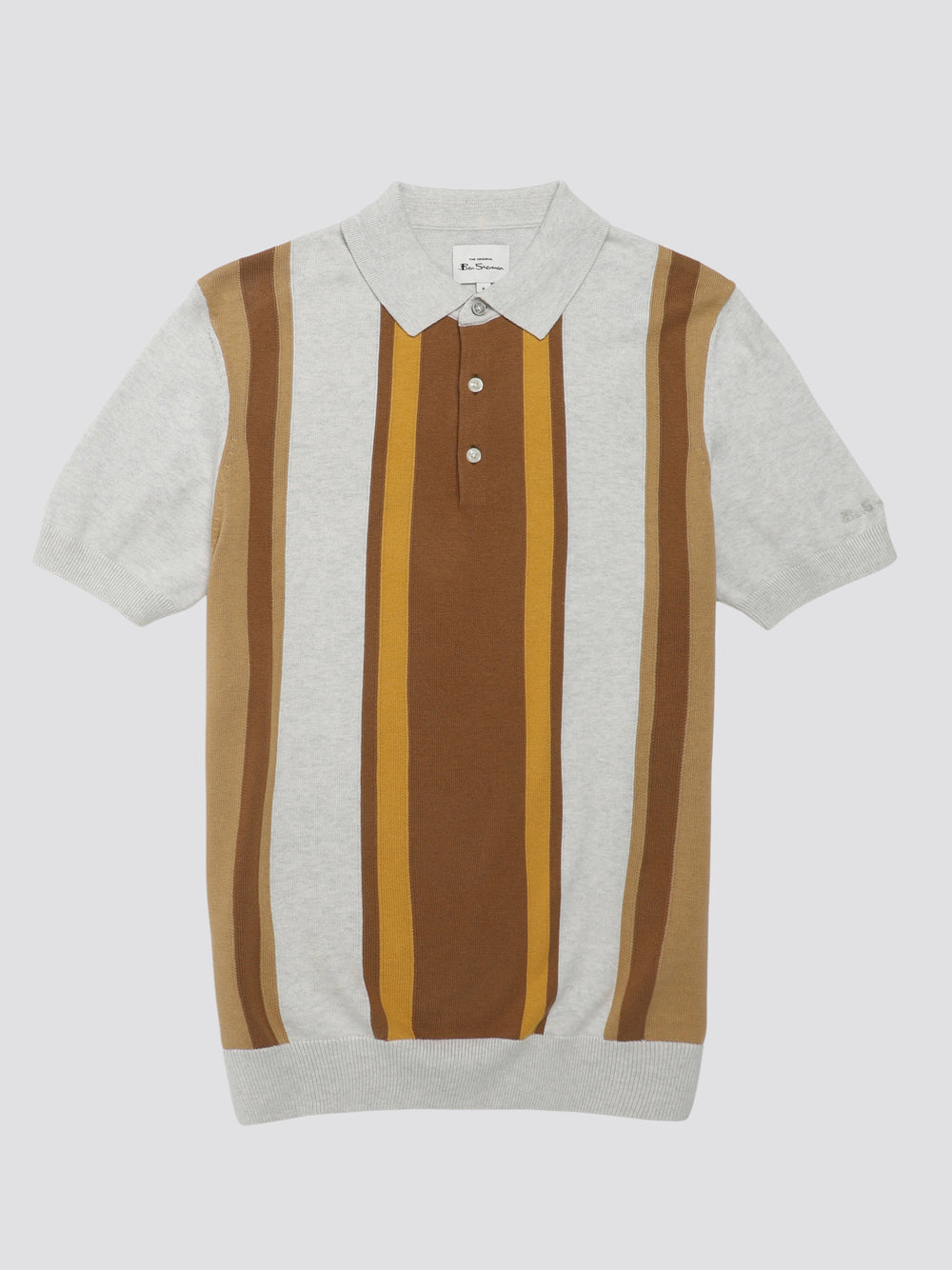 Tricotaje Ben Sherman Signature Vertical Stripe Polo Albi | 703-DLBYQM