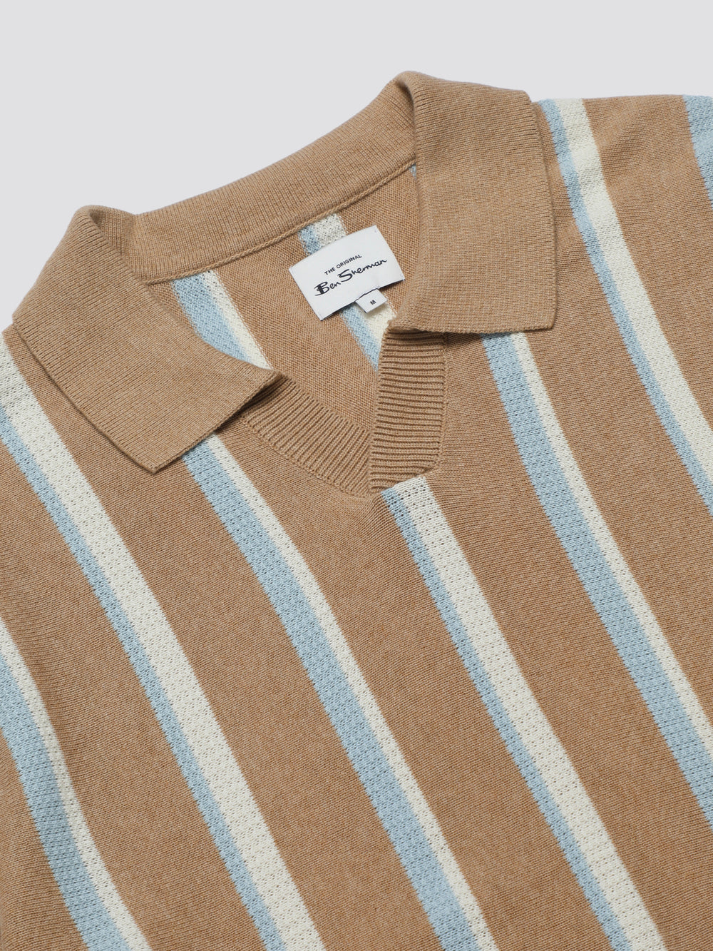 Tricotaje Ben Sherman Vertical Stripe Open Neck Polo Gri | 594-ZOIJRD